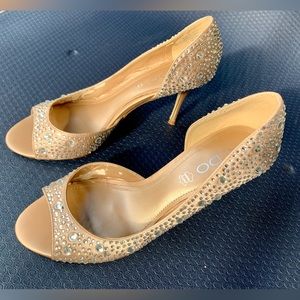 Aldo Orsino Crystal Peep Toe Champagne